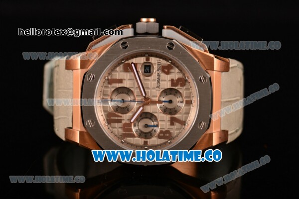 Audemars Piguet Royal Oak Offshore Clone AP Calibre 3126 Automatic Rose Gold with Grey Dial and Arabic Numeral Markers- Steel Bezel (EF) - Click Image to Close